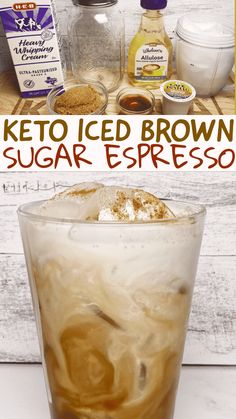 Keto Iced Brown Sugar Espresso Healthy Expresso Recipes, Low Carb Espresso Drinks, Keto Shaken Espresso Starbucks, Iced Brown Sugar Oatmilk Shaken Espresso Starbucks, Keto Nespresso Vertuo Recipes, Sugar Free Brown Sugar Syrup, Keto Brown Sugar Shaken Espresso, Keto Espresso Drinks, Keto Coffee Syrup Recipes