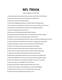 a page with the words nfl trivia written in black and white on top of it