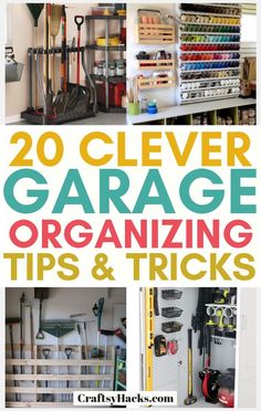 Try these garage storage ideas and organize clutter much easierThese organizing hacks will help you to keep everything neat and clean. Garage Organizing Ideas, Organizing Tips And Tricks, Organize Clutter, Easy Garage Storage, Garage Hacks, Garage Organizing, Garage Storage Inspiration, Garage Organization Tips, Garage Organisation