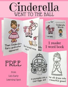 the children's book cinderella went to the ball is shown in pink and white