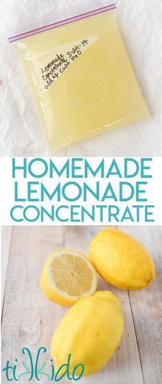 the ingredients for homemade lemonade are shown in three different pictures, and on top of each other