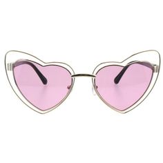 Women's double rim cateye heart shape gothic metal rim retro designer sunglasses. (j2620) Size: one size.  Color: Gold.  Gender: female.  Age Group: adult. Heart Shape Sunglasses, Gothic Heart, Shape Sunglasses, Gothic Metal, Heart Shaped Sunglasses, Gold Sunglasses, Designer Sunglasses, Heart Shape, Cloth Bags