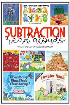 the book cover for subtraction read alouds with pictures of children's books