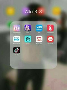 an iphone screen with the text after bts on it and several different app icons