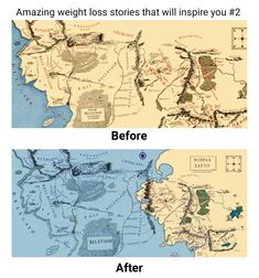 the before and after pictures of an old map