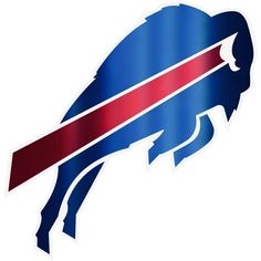 the buffalo logo is shown in red, white and blue stripes on an isolated background