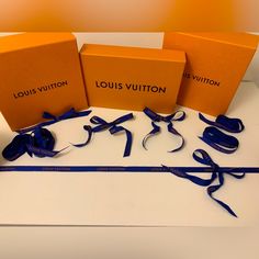 Bundle Of 7 Louis Vuitton Blue Ribbons Authentic You Can Purchase All 7 Here Or Message Me And Let Me Know Which One(S) You Are Interested In, And I Will Make You A Separate Listing. Lengths: C- 22 Inches ($25 If Bought Separately) D- 22 Inches ($25 If Bought Separately) E- 51 Inches ($35 If Bought Separately) F- 59 Inches ($37 If Bought Separately) G- 67 Inches ($38 If Bought Separately) H- 68 Inches ($38 If Bought Separately) I- 82 Inches ($40 If Bought Separately) Louis Vuitton Blue, Louis Vuitton Accessories, Blue Bow, Blue Ribbon, Let Me, Bundles, Louis Vuitton, Ribbon, Hair Accessories