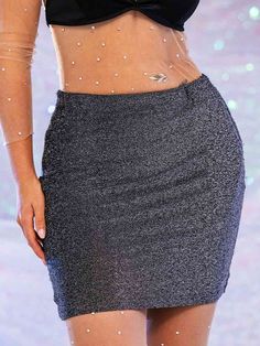 Features Of Grey Glitter Skirt 💖PENCIL SKIRT DESIGN: This grey glitter skirt features a classic pencil skirt shape with a flattering but not overly tight skirt, perfect for accentuating the curves of your figure while remaining elegant.💖MINI LENGTH VERSATILITY: The mini length of the sequin skirt is not only suitable for everyday wear, but also for work environments, able to easily transition from workplace to evening party look, enhancing the practicality and multi-occasion applicability of t Trendy Shiny Skirt For Night Out, Elegant Mini Bottoms For Party Season, Elegant Mini Length Bottoms For Party Season, Shiny Fitted Skirt For Party Season, Fitted Shiny Skirt For Party Season, Trendy Fitted Shiny Mini Skirt, Trendy Fitted Shiny Skirt, Trendy Pencil Skirt For Party, Trendy Silver Skirt For Party