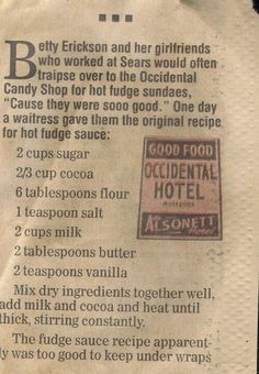 an old newspaper article with the caption that reads,'good food at home '