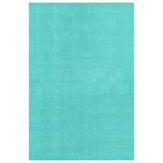 an aqua blue rug with white border