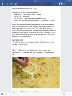 a facebook post with a photo of someone dipping some food into the soup in it