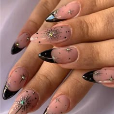 Super Cute And Stylish Ships In 5-10 Business Days Easy Nails, Almond Nail, Black Nail, Stil Elegant, Nail Forms, Nailed It, Dream Nails, Funky Nails, Pretty Acrylic Nails