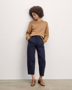 The Utility Barrel Pant Navy – Everlane Utility Barrel Pant, Wardrobe Build, Casual Work Style, Library Chic, Stylish Pants Women, Hoodie And Leggings, Working Outfit, Summer Business Casual, Wardrobe Revamp