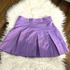 New Without Tags Size 4 Purple Mini Tennis Skirt For Spring, Fitted Purple Tennis Skirt For Spring, Casual Purple Mini Pleated Skirt, Summer Fitted Purple Pleated Skirt, Spring Pleated Purple Tennis Skirt, Purple Casual Pleated Skirt For Summer, Casual Purple Pleated Mini Skirt, Purple Lined Tennis Skirt For Spring, Spring Purple Lined Tennis Skirt