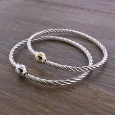 Cape Cod Twist Single Ball Bracelet Cape Cod Bracelet, Cape Cod Jewelry, Mens Cape, Gold And Silver Bracelets, Charm Necklace Silver, Ball Bracelet, Jewelry Outfit, Jewelry And Accessories, Silver Pieces