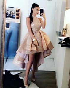 Rose Gold Prom Dresses, High Neck Prom Dresses, Pretty Gowns, Graduation Cocktail, High Neck Prom Dress, Sequin Homecoming Dress, Gold Prom Dresses, Prom Dresses 2020, Evening Party Gowns