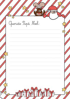 a christmas letter to santa and reindeers with candy canes on the bottom corner