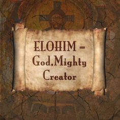 an old book cover with the words elohim god mighty creator