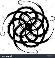 an abstract black and white design with swirls