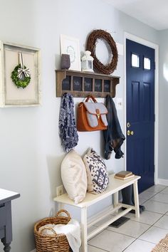 the entryway is clean and ready for us to use as a storage area in the house