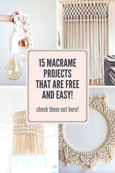 macrame projects that are free and easy with text overlay reading 15 macrame projects that are free and easy check them out here