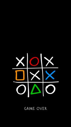 the tic - tac - toe game over logo is shown on a black background