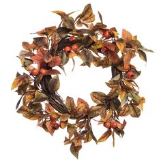 a wreath made out of leaves and berries