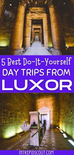 the inside of a building with text overlay reading 5 best do - it - yourself day trips from luxury hotels