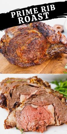 prime rib roast on a wooden cutting board