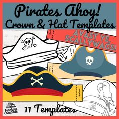 pirates ahoy crown and hat templates