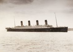 an old photo of a large ship in the water