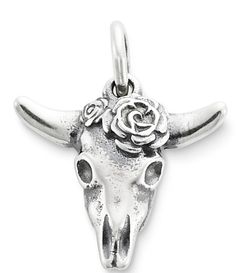 From James Avery, this charm features:The James Avery Desert Rose Charm, in sterling silver, reimagines a timeless expression of strength and beauty from America's Southwest. The sunbleached skull and rose in full bloom symbolize the balance of masculine and feminine, as well as past and present, in our everyday world. Matches the Desert Rose Ring. Sterling silverapprox. 0.5" longMade in the USA. Texas Jewelry, New Charmed, Rose Ring, In Full Bloom, Past And Present