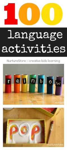 the cover of 100 language activities for children to learn with letters, numbers and shapes