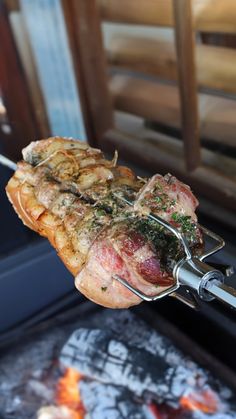 Traditional Italian rotisserie porchetta stuffed with herbs and spices and roasted over charcoal for ultra crisp crackle on the outside. Stuffed Pork