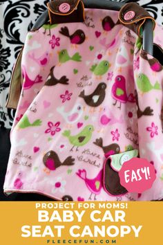 A baby car seat tent canopy, made with free pattern and step by step tutorial from fleece fun Baby Sewing Patterns Free, Envelope Templates, Easy Baby Blanket