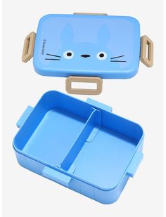 Studio Ghibli My Neighbor Totoro Blue Square Bento Box | BoxLunch Totoro Bento, Studio Ghibli Style, Studio Ghibli My Neighbor Totoro, Ghibli My Neighbor Totoro, Blue Container, Wide Eyes, Box Store, My Neighbor Totoro, Movie Lover