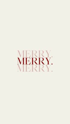 the words merry merry are red and white