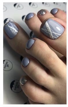 Summer Pedicure Colors, Nail Colors For Pale Skin, Pedicure Designs Toenails, Pedicure Ideas, Striped Nails, Colorful Nail Designs, Gem Nails