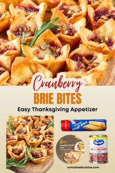 cranberry brie bites are an easy thanksgiving appetizer