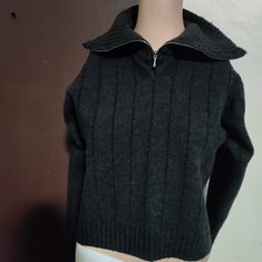 Dolce & Gabbana Sweater Ribbed Knit Wool Vintage Half Zip Charcoal, Turtleneck S. Dolce & Gabbana Ribbed Knit Wool Sweater Vintage Half Zip Sweater Charcoal, High Zip Neck Size 6, Turtle Neck, Can Be Zipped Down To A Collared Sweater, Description Dolce & Gabbana Wool Turtleneck Made In Italy Charcoal Gray, Very Thick Warm Sweater. Long Sleeve With Neck Zipper Can Be Dressed Up Or Down Fit: Knitwear By Dolce & Gabbana Typically Fit True To Size. 100% Wool Made In Italy Women's Dolce & Gabbana Kni Dolce Gabbana Sweater, Half Zip Sweater, Collared Sweater, Warm Sweater, Wool Turtleneck, Half Zip Sweaters, Sweater Vintage, Warm Sweaters, Vintage Sweater