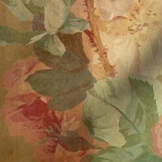 a close up view of a painting with flowers on it