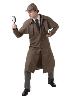 Detective Outfit Men, Investigator Outfit, Sherlock Holmes Outfit, Sherlock Holmes Costume, Original Sherlock Holmes, O Maskara, Detective Costume, Detective Outfit, Mens Halloween