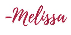 the word melissa written in red ink