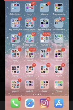 an iphone screen with different icons on it