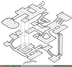 a drawing of a plan for a building that is in the shape of a maze