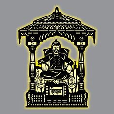 an image of a buddha sitting in the middle of a gazebo