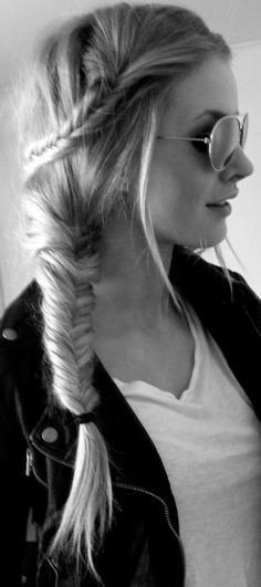 Braids Unique Braided Hairstyles, Hair And Glasses, Braided Ponytail Hairstyles, Fishtail Braid, Popular Haircuts, Braided Ponytail, Fish Tail Braid, Great Hair