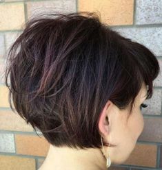 Tousled Short Bob With Bangs Grown Out Pixie, Short Bobs With Bangs, Stacked Bob Hairstyles, Stacked Bob Haircut, Bob Hairstyles For Thick