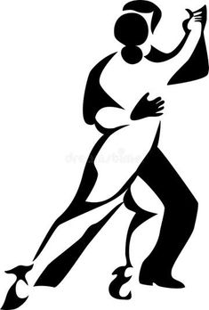 a dancing couple silhouette on white background royalty illustration