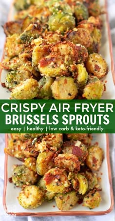 crispy air fryer brussel sprouts on a plate